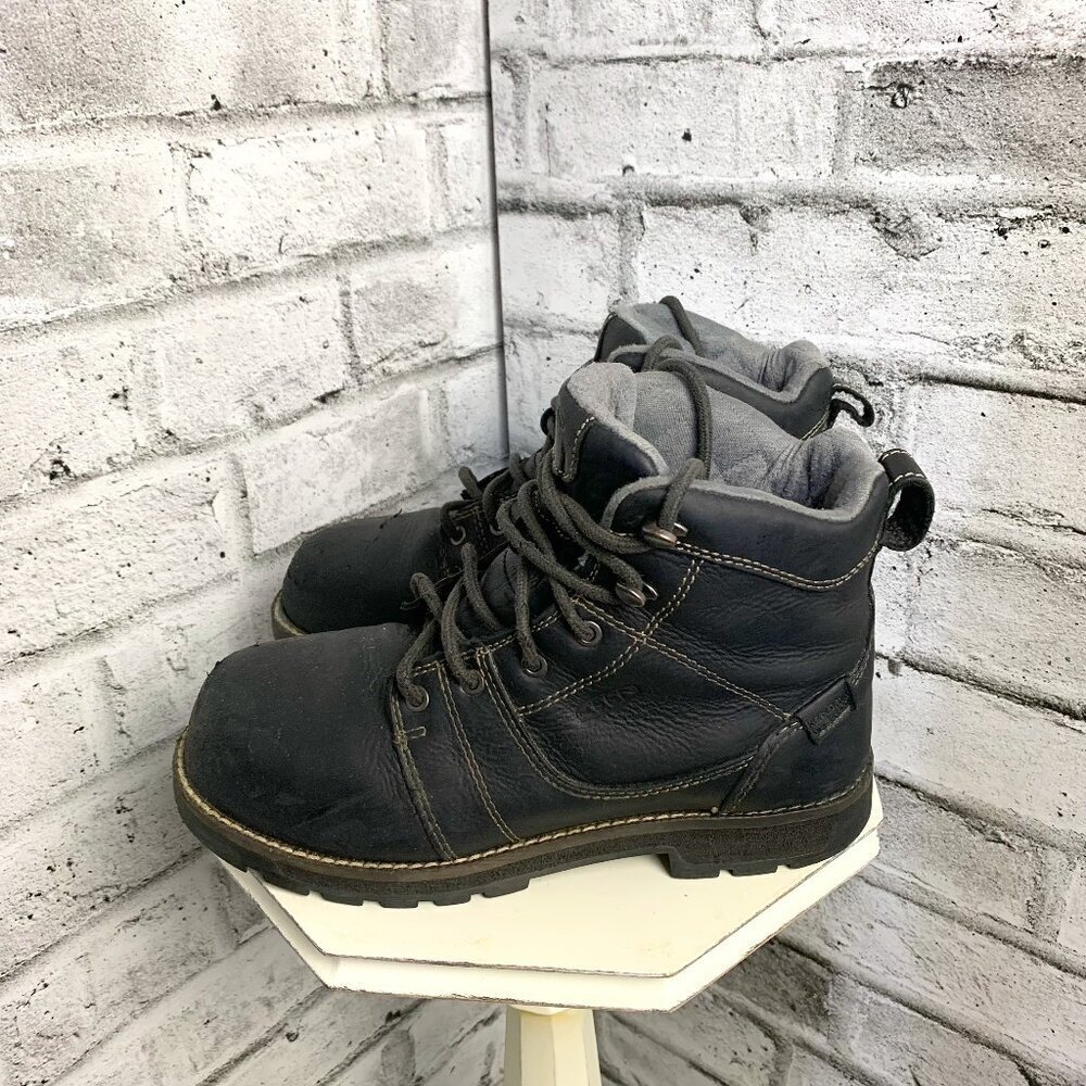 Keen Utility Waterproof Alloy Toe Work Boots Black Leather
